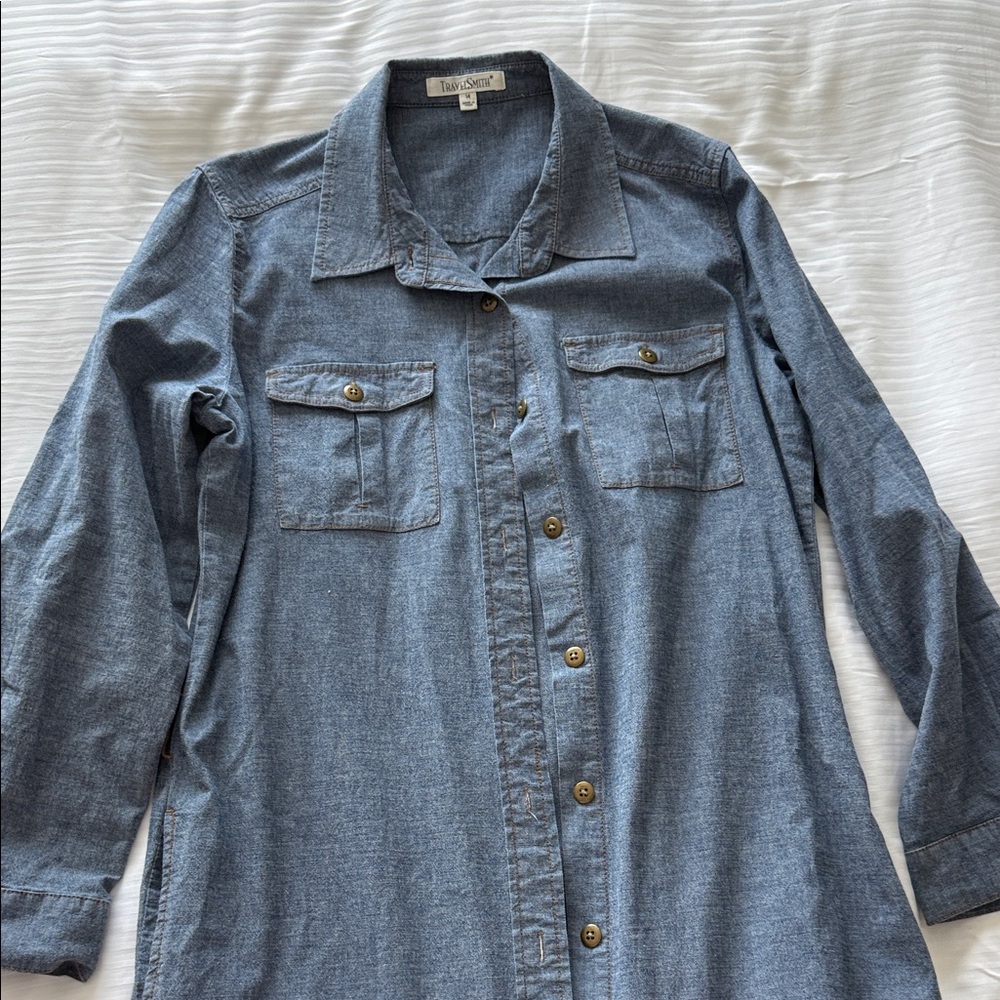 Travel Smith Denim Button-Up dress 14 #c11